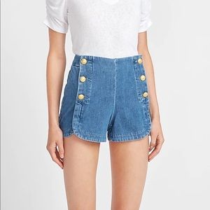 Express high waisted sailor shorts denim 4